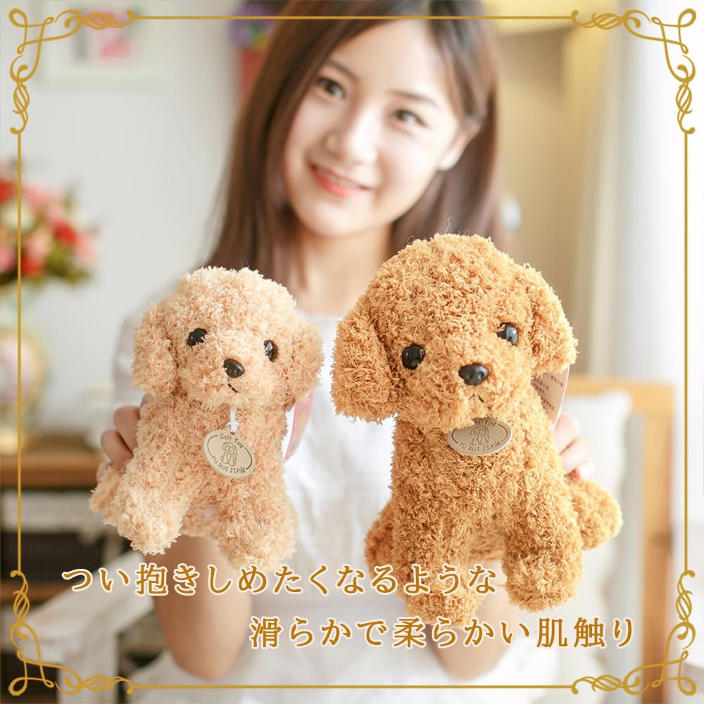 Big-eyed Toy Poodle Plush Toy (Toy Poodle A, 18cm)