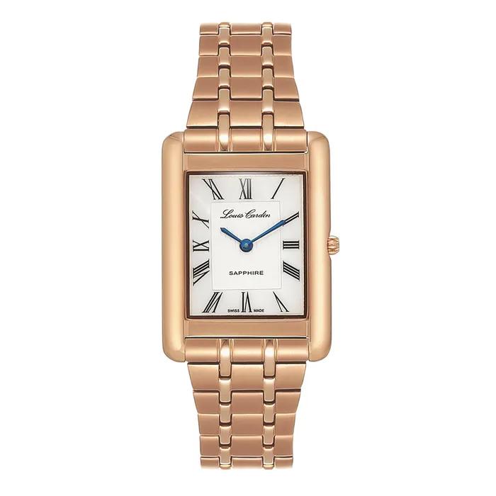 Swiss-made Slim Square Metal Watch LC006RG_L