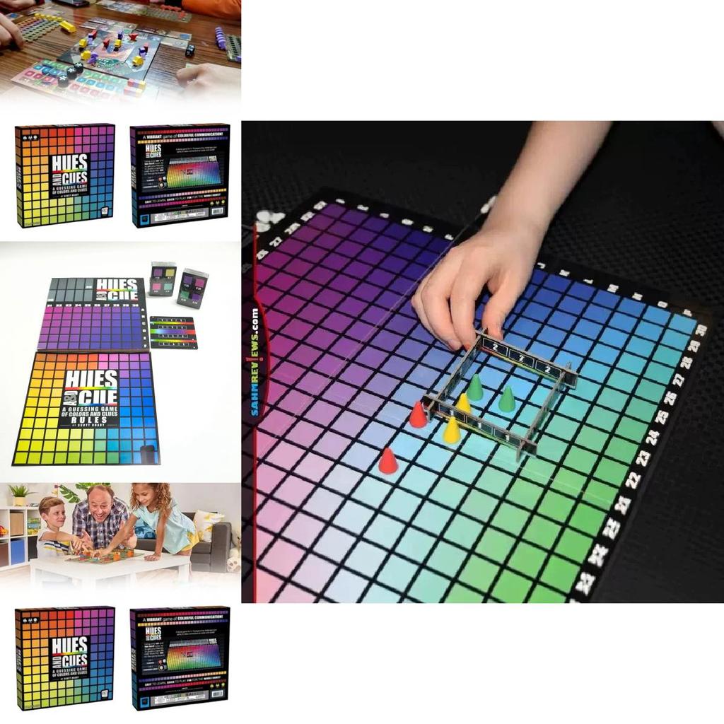 Hues And Cues A Guessing Game Of Colors Clues Toy With Colorful Plastic Pieces For Group Play