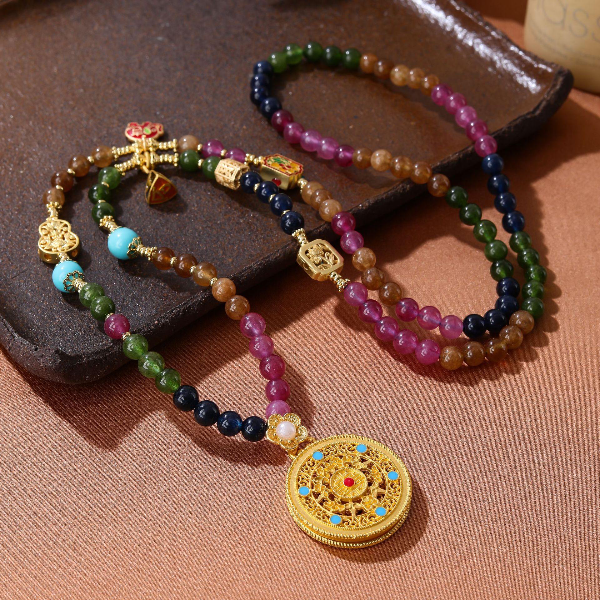 

Spot on behalf tourmaline beaded sweater long necklace enamel accessories first jewelry women New Year gift.