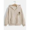 TAGAS Women's Cotton Blend Seasonal Basic Hooded Regular Fit Sweatshirt (Beige, 2XL)
