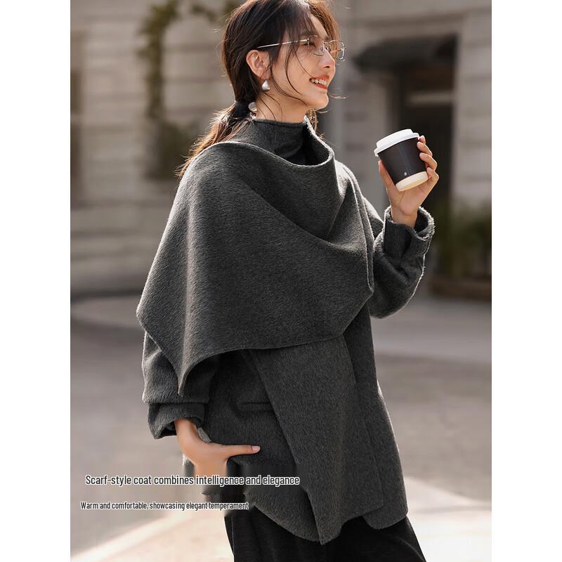 XWI Women's 100% Merino Wool Double-Faced Coat
