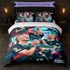 Erling Haaland Custom Name Text Bedding Set 1 Duvet Cover+2 Pillowcases Soccer Logo Personalized Gift For Special Occasion Bedroom Decor