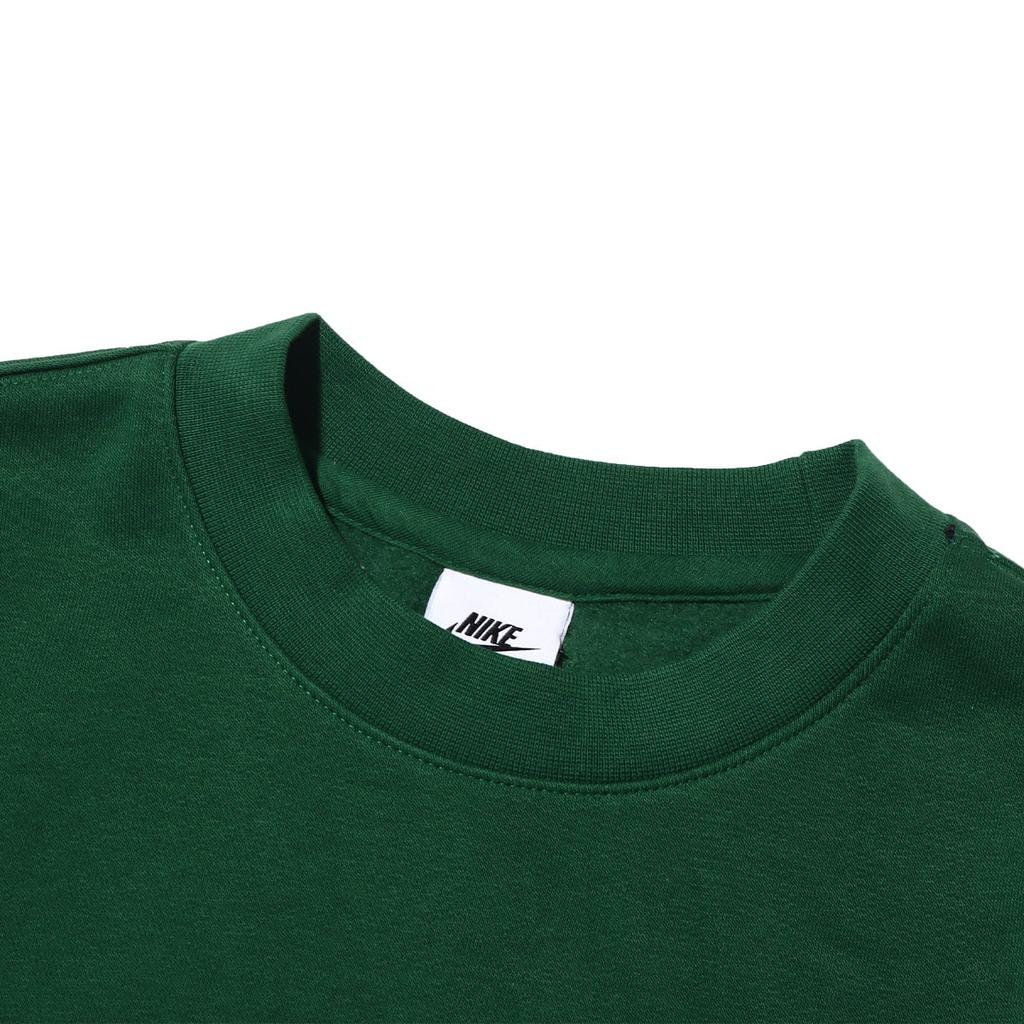 Nike Solid Color Logo Embroidery Crew Neck Pullover Sweatshirt Men Tops Green BV2663-341