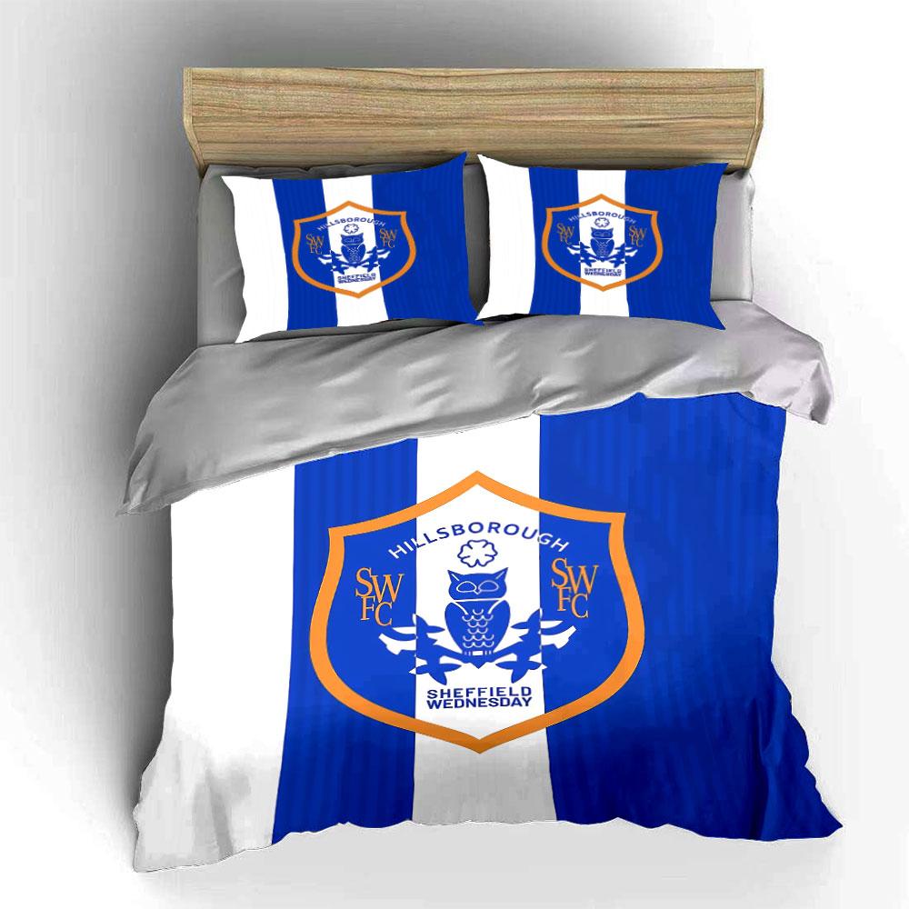 Sheffield Wednesday Bedding Set Bedding Duvet Cover Set Duvet Cover Pillowcases  (1 * Duvet Cover 2 * Pillowcases, Without Duvet Insert)