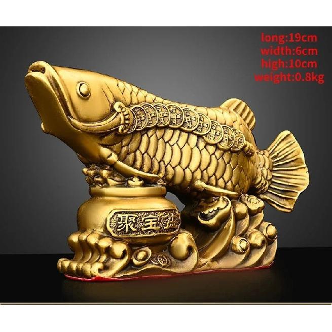 High Quality Copper Fish Ornaments Gold Dragon Home Living Room Office Decor