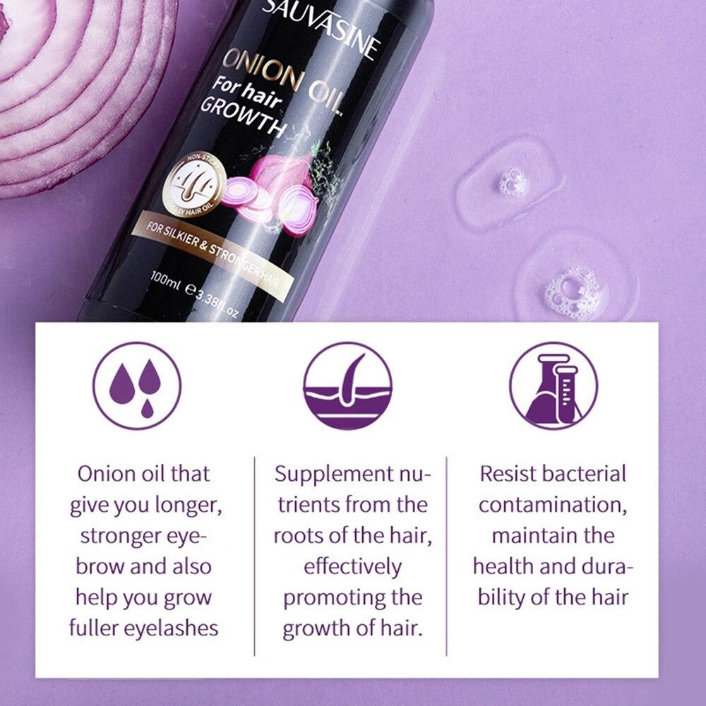 100Ml Onion Hair Growth Essential Oils Desiccation Nutrient Strengthen Moisturizing Scalp Follicles Nutirents Provide Nourishing