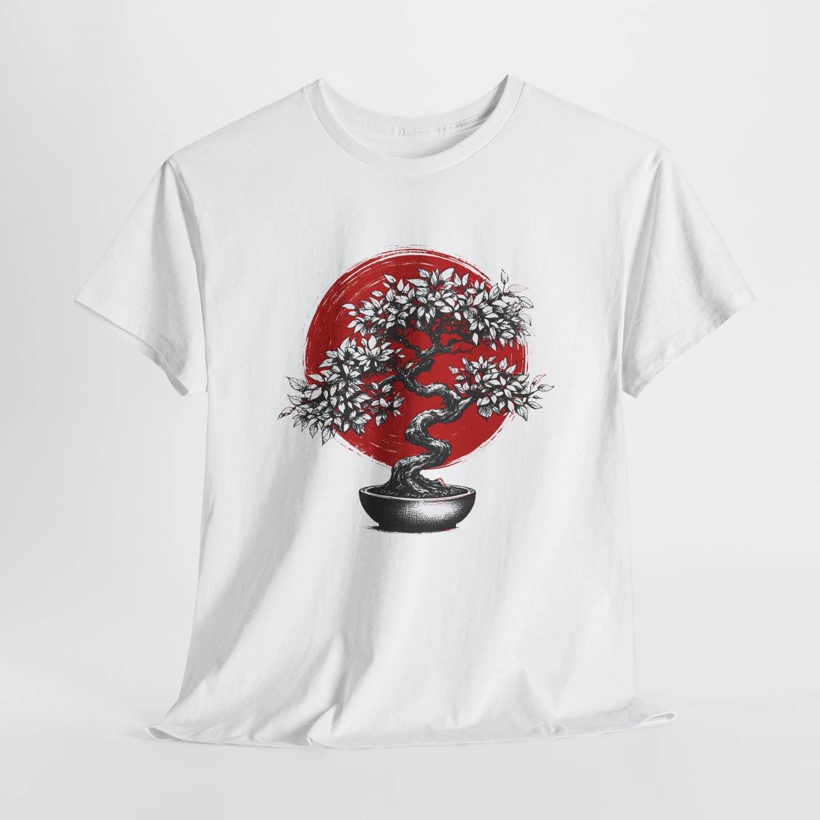 

Bonsai red enso zen circle Japanese T-Shirt | Kawaii Japanese Shirt L