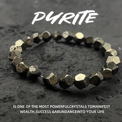 Xi Yin Faceted Chalcopyrite Elastic Bracelet - Popular In Europe & America