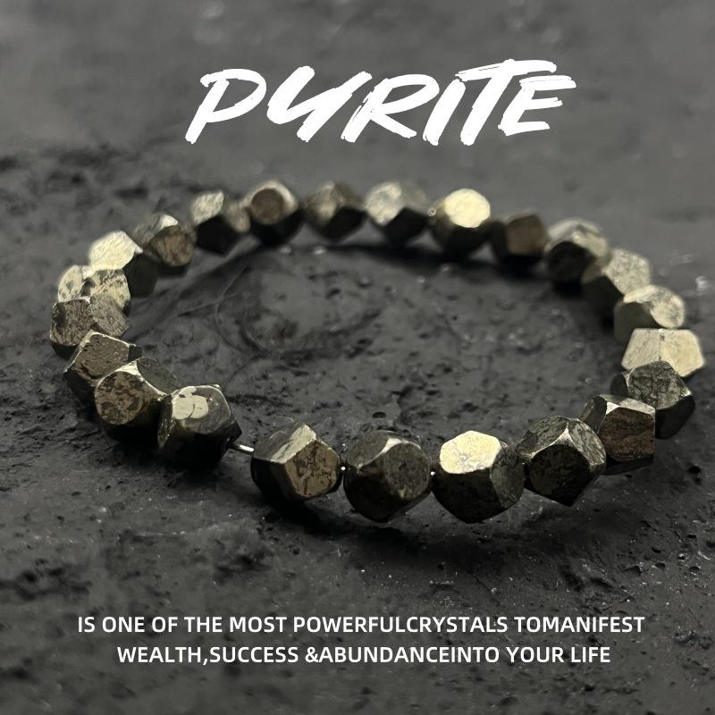 Xi Yin Faceted Chalcopyrite Elastic Bracelet - Popular in Europe & America