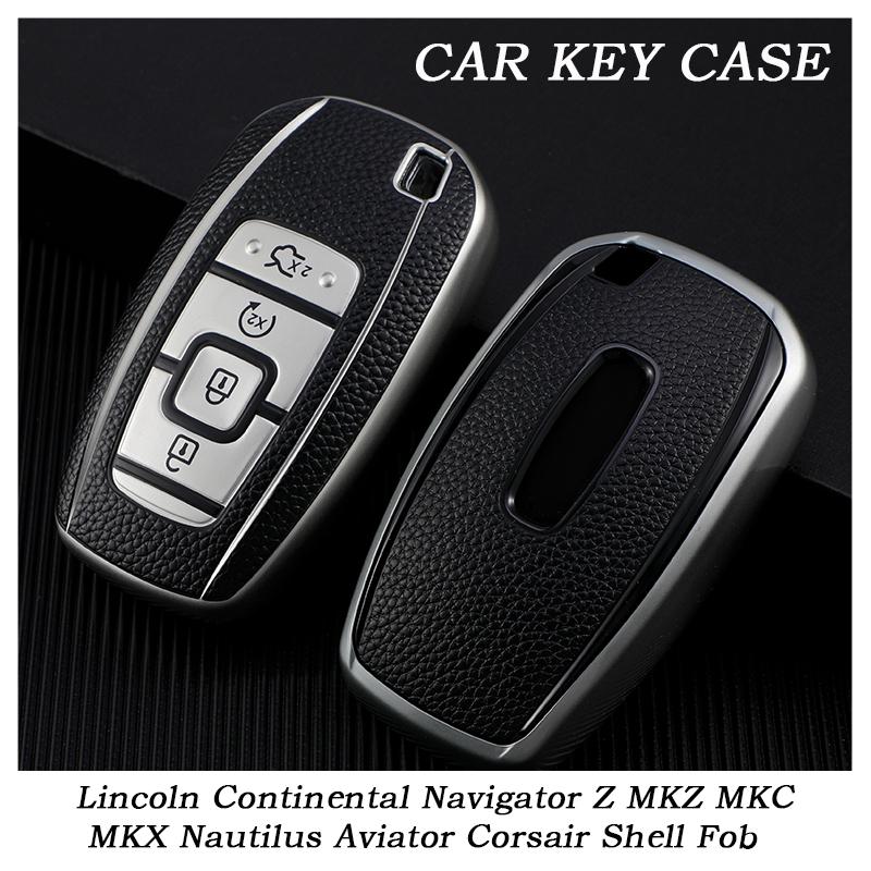 

TPU Leather Car Key Case Cover for Lincoln Continental Navigator Z MKZ MKC MKX Nautilus Aviator Corsair Shell Fob Accessories зелений