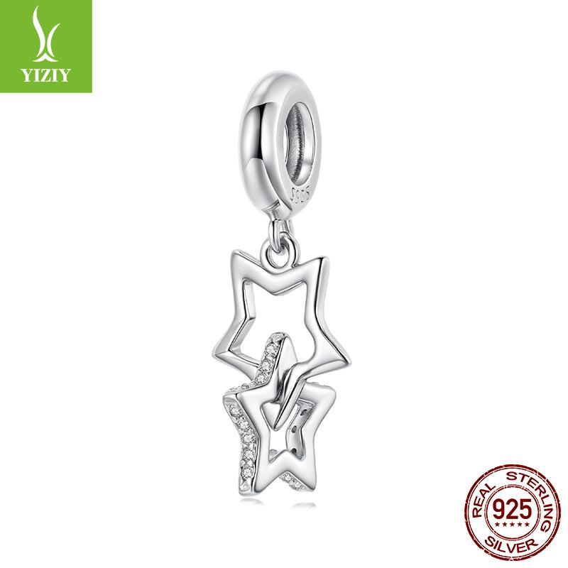 Smart Starlight Pendant Accessories S925 Sterling Silver Star Diy Bracelet Beaded