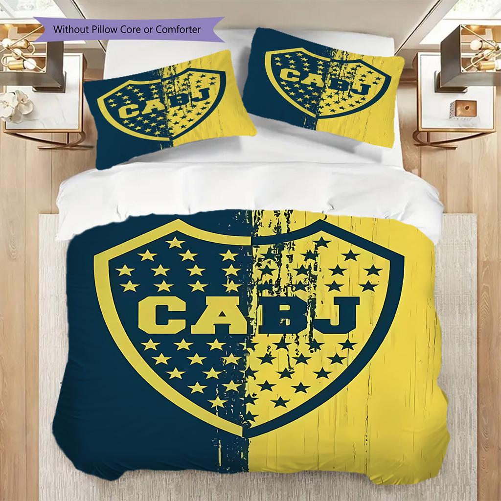 Boca Juniors Pattern Bedding Quilt Set Quilt Cover Pillowcase Home Decoration Birthday Gift (1 * duvet cover + 2 * pillowcase, without core)