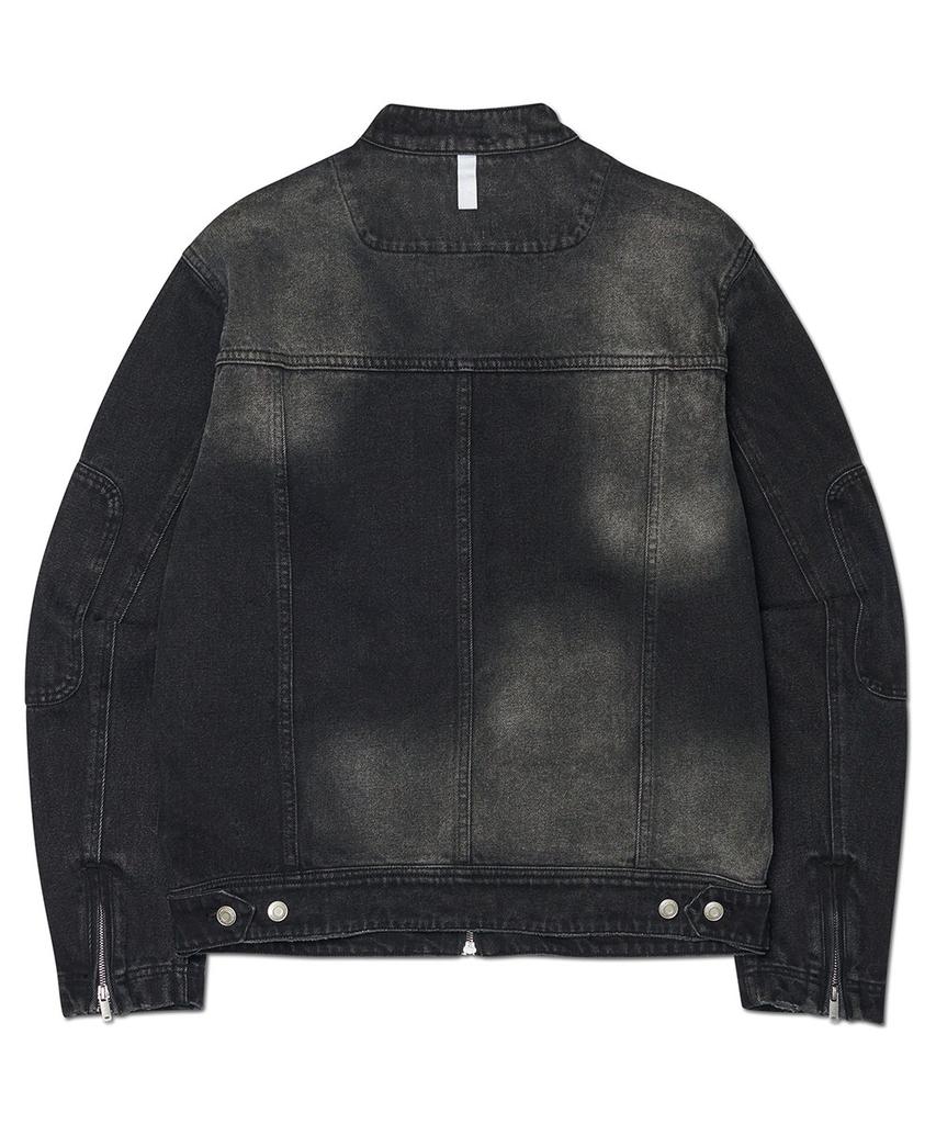 Nomanual Washed Denim Rider Jacket - Washed Black