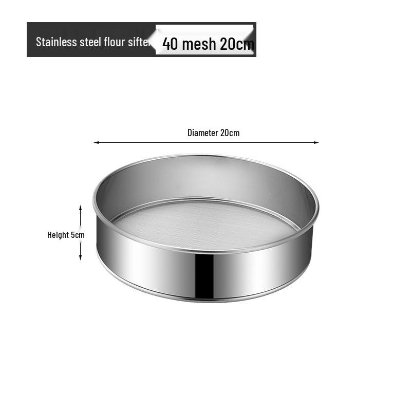 Stainless Steel 40/60 Mesh Flour Sifter - Super Fine Handheld Baking Tool.