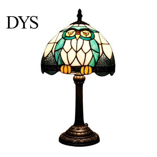 Soft Warm Light Fixture Tiffany Dragonfly Stained Glass Table Lamp, Vintage Blue Bedside Night Light, Style Ornament Decorative Atmosphere Lamp