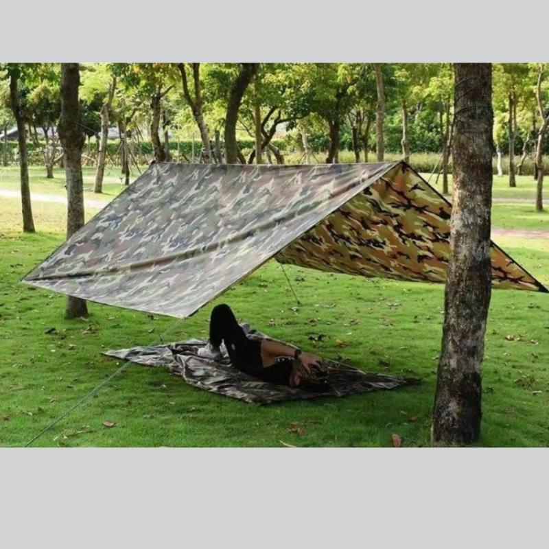420D Thicken Camouflage Waterproof Sunshade Sail Outdoor Camping Canopy Oxford Cloth Shading Net UV Resistant Shading Cloth Multi Purpose Tarpaulin