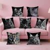Maine Coon Cat Maple Design Cushion Cover Happy Autumn Harvest Decor Holiday Decorati Pillow Cover