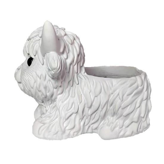 

Кашпо в виде шотландской коровы, смола, ручная работа, декоративный горшок для растений, деревенский цветочный горшок для дома, для рабочего стола в помещении, для украшения балкона белый