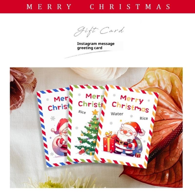 10Pcs Christmas Cards, Handwritten Thanks, Blessings, Messages, Gifts, Decorations, Small Cards, Parties, Birthdays, Holidays