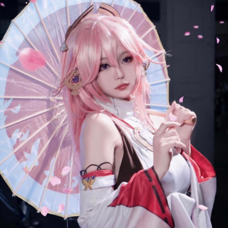  Yae Miko Cosplay Κοστούμια Anime Guuji Yae Deguisement φόρεμα περούκας Αποκριάτικες στολές για γυναίκες