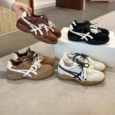 5cm kleiner Mann Innenhöhe Erhöhung Dicksohlige Agande Trainingsschuhe Damen Herbst und Winter Vielseitige Leder Leichte Sportschuhe