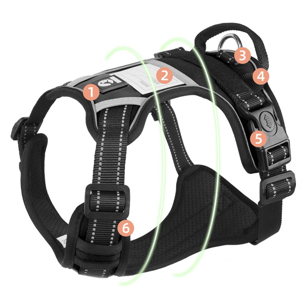 Adjustable Dog Harness Vest For Small, Medium Dogs No Pull, Escape Proof Reflective Easy Walk Puppy Harness, For Outdoor Walking