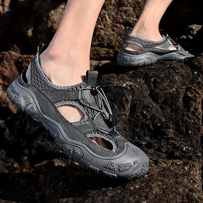 Sommer Herren Sandalen Leder Herren Freizeitschuhe Atmungsaktive Outdoor Sandalen für Herren Strandschuhe Hausschuhe Römische Schuhe