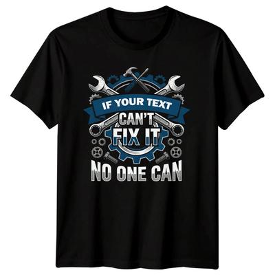 Dein Text Benutzerdefinierter Text Herren T-Shirt Mechaniker Werkzeug Design Personalisiert Repariere es