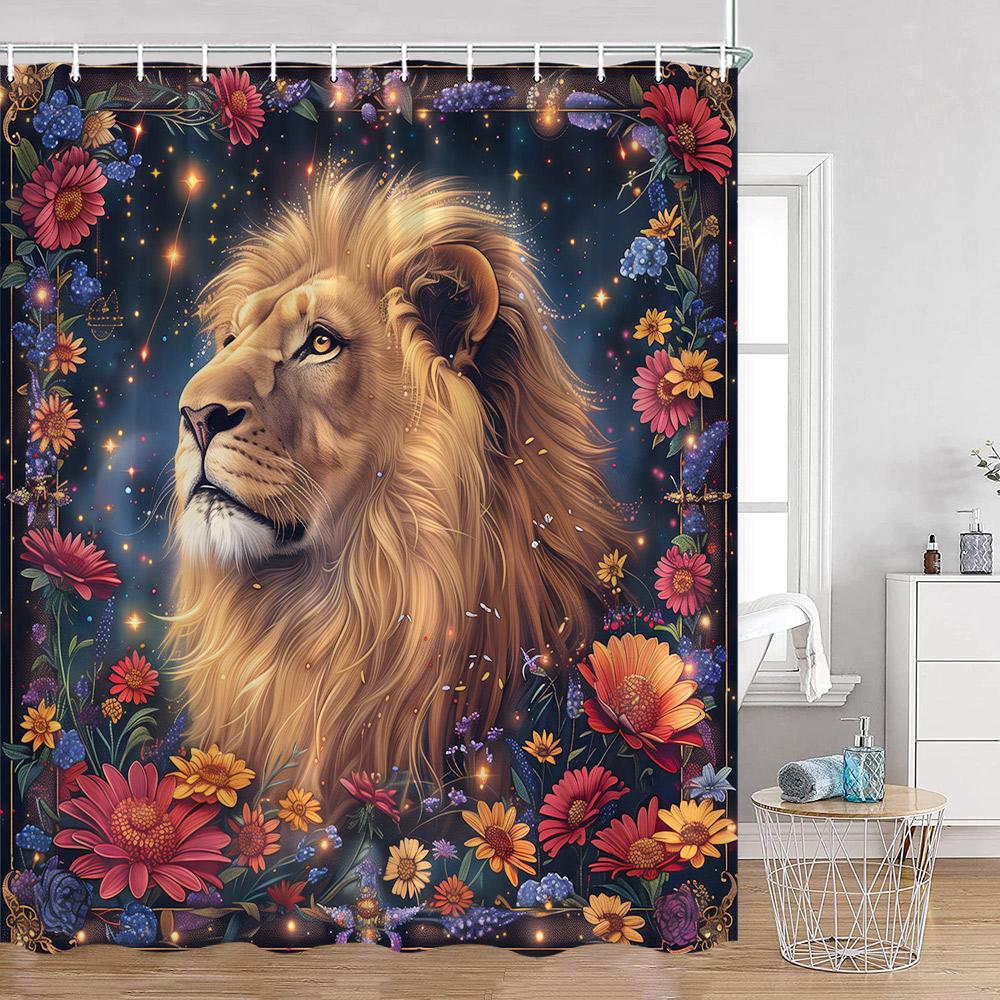 Wild Animals Shower Curtains Tigers Panthers Lions Wolves Bathroom Curtain Modern Polyester Fabric Home Decorations For Bath
