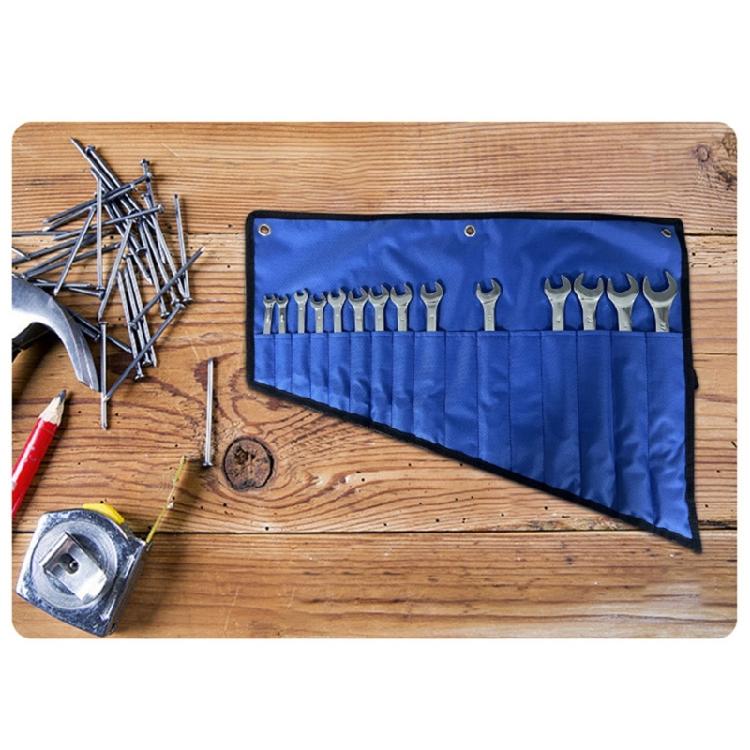 Organized Tool Pouch Reinforced 600D Cloth Fabric For Long Lasting Durability Wrench Roll Organizer Bag