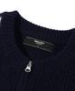 TRILLION Washable Hairy Brush Track Zip-Up Knit (Navy)