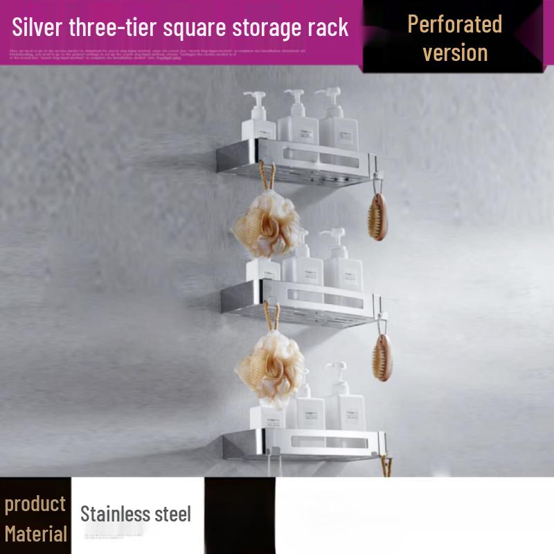 Настенная квадратная 3-уровневая полка для ванной комнаты Yuzhu