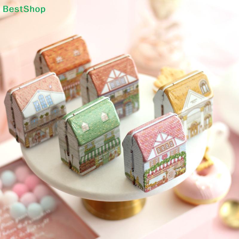 Village Style House Tin Containers – Mini Metal Storage Boxes for Wedding Favors & Party Treats