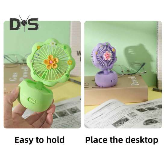 Handgehaltener Mini-Ventilator mit leistungsstarkem Motor, starkem Luftstrom, geräuscharm, tragbar, wiederaufladbar über USB, leiser Desktop-Kühlventilator