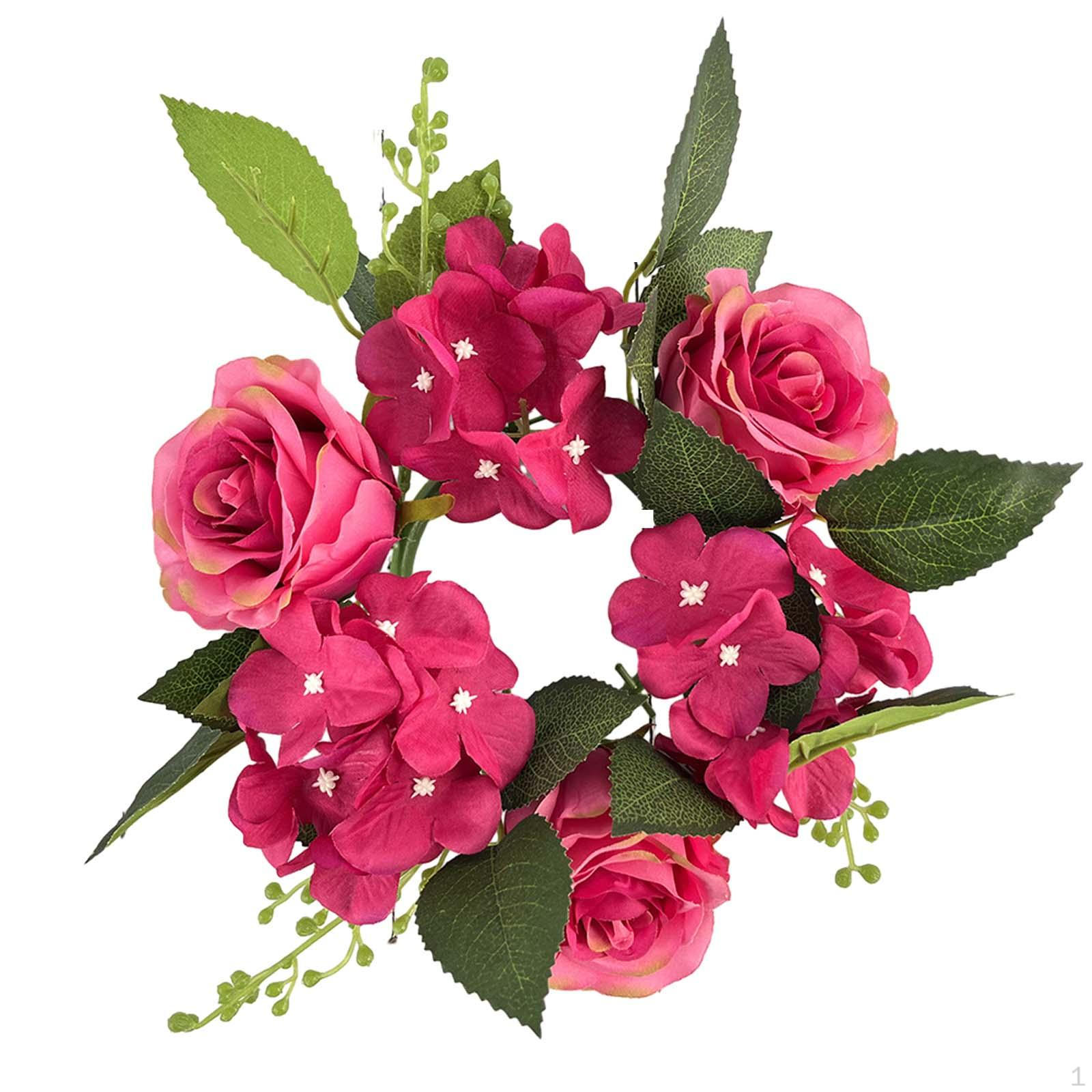 Рождественские венки со свечами и кольцами Мини искусственный настольный рождественский венок держатель dark pink