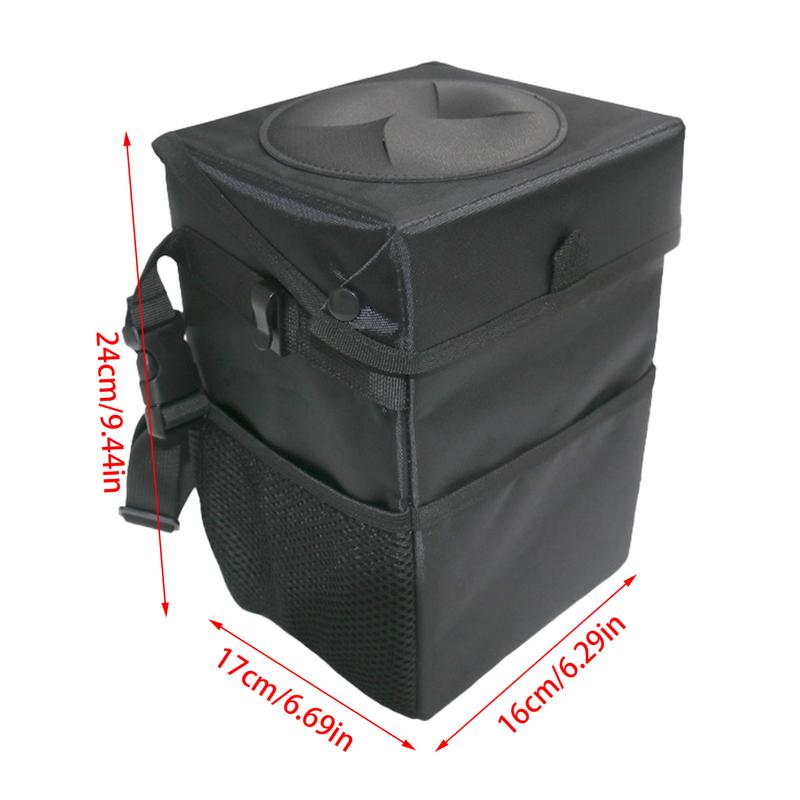 Car Seat Back Organizer Foldable Backseat Organizer Box Classic Black Design Car Chair Back Garbage Bag For Paper Towels Drinks