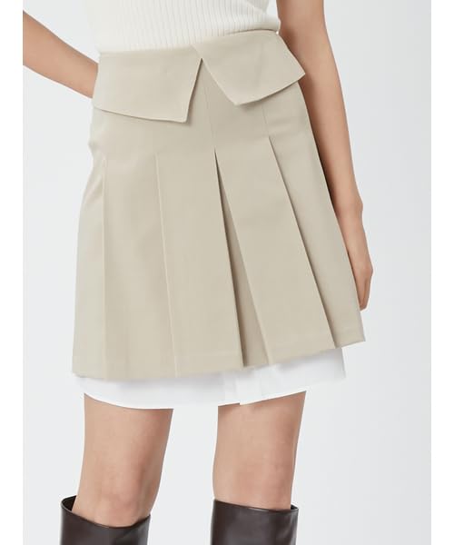 FRAY I.D. Pierre Cardin Shirt Layered Tuck Skirt FWFS241807 Women's BEG
