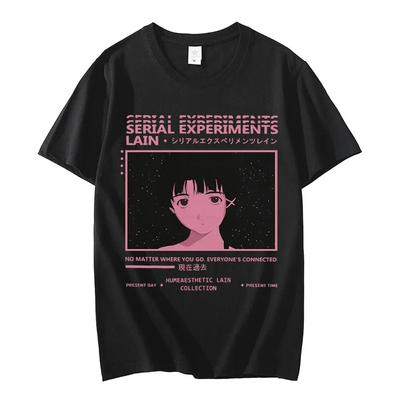 Anime Tv Serial Experiments Lain T-Shirt Iwakura Unisexga Girl Sci Fi Unisex Graphic κοντομάνικα μπλουζάκια Cotton Harajuku Streetwear