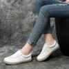 Loafers Ladies Genuine Leather Large Size Spring New Lace-up White Shoes Women Fashion Casual Soft Sole Flat Shoes Women