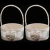 Set of 2 Pieces Elegant Champagne Satin Floral Flower Girls Basket Wedding Engagement Ceremony
