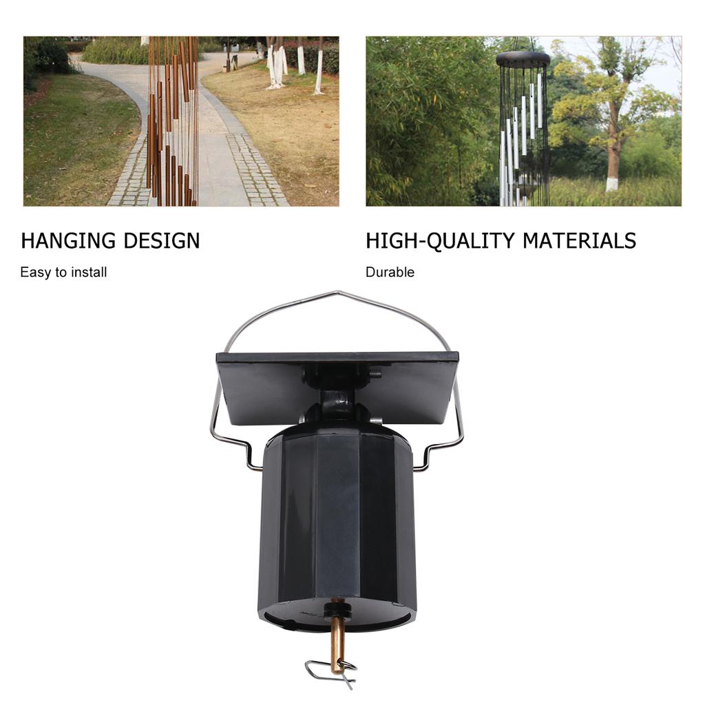 Motor Wind Spinner Rotating Bell Hanging Durable Material Windchime Solar Powered Functional Design