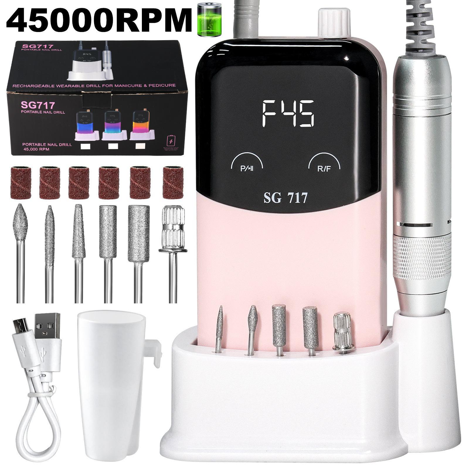 Portable 45000RPM Rechargeable Nail Grinder & Dead Skin Remover