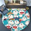 Doraemon Round Area Rug,Carpet Rug for Living Room Bedroom Sofa Playroom Decor,Non-slip Floor Mat