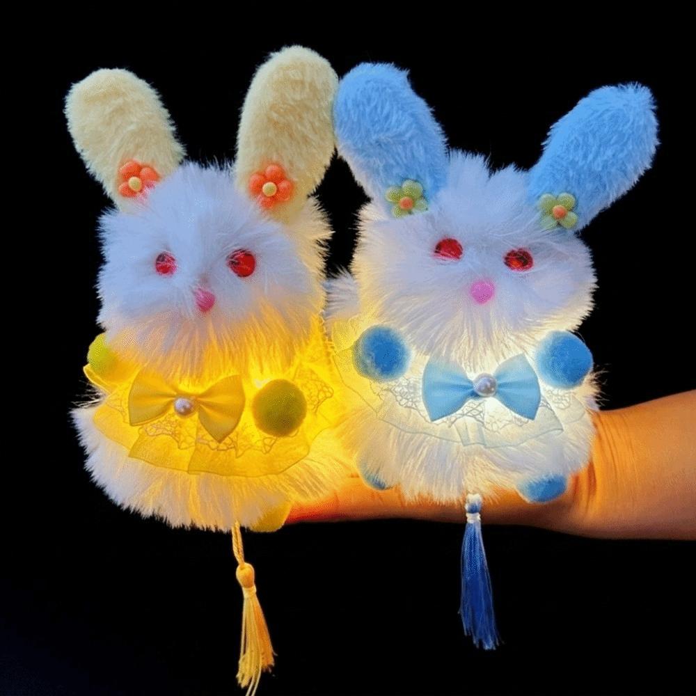 Chinese Style Mid-Autumn Festival Lantern LED Light Plush Rabbit Lantern Parent-Child Activity