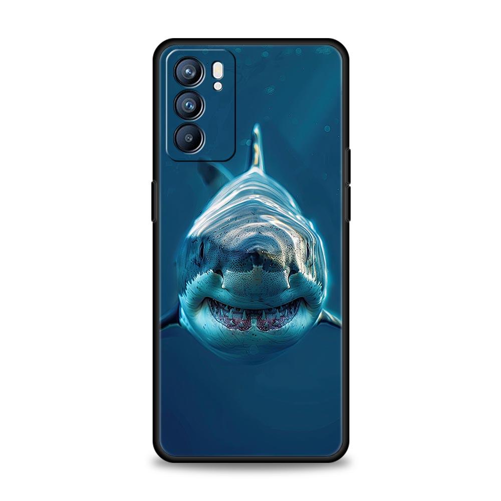 Shark Phone Case For Oppo A54 A53 A52 A15 A95 A16 A78 A79 A80 A98 4G Find X5 X6 Reno10 12 13 F Pro 5G Cover