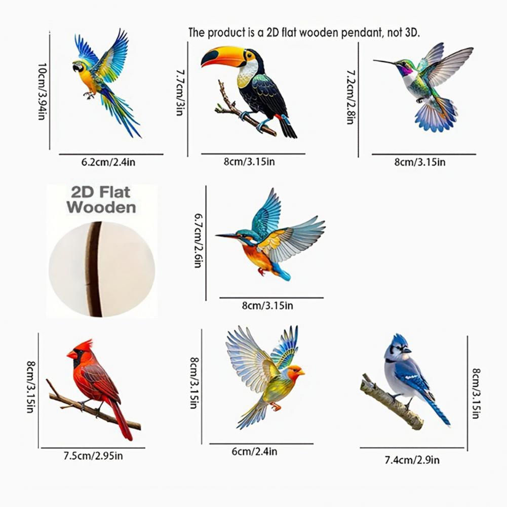 Hummingbird Christmas Ornaments 2D Acrylic Flying Bird Hanging Pendants For Christmas Tree Door Window Home Decor Ornament