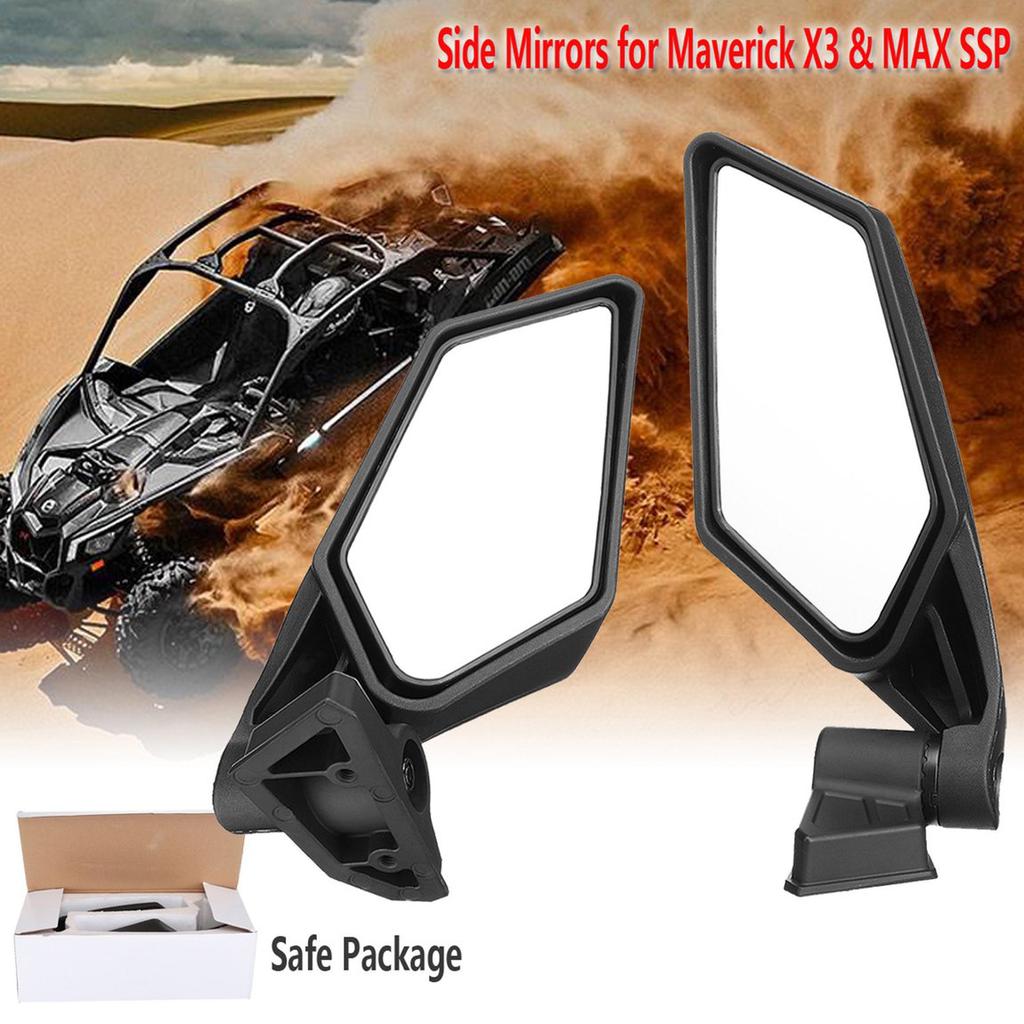 1 Pair UTV Side Rear View Mirror Rearview Racing Side Mirrors for Can