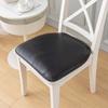 Waterproof D-Shape PU Leather Seat Cushion Dirt-resistant Thickened Dining Chair Cushion Solid Color Non-slip Table Chair Mat