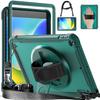 iPad 10.2" Case - Shockproof Protection - Night Green - Shoulder Strap - 3-in-1 - Durable